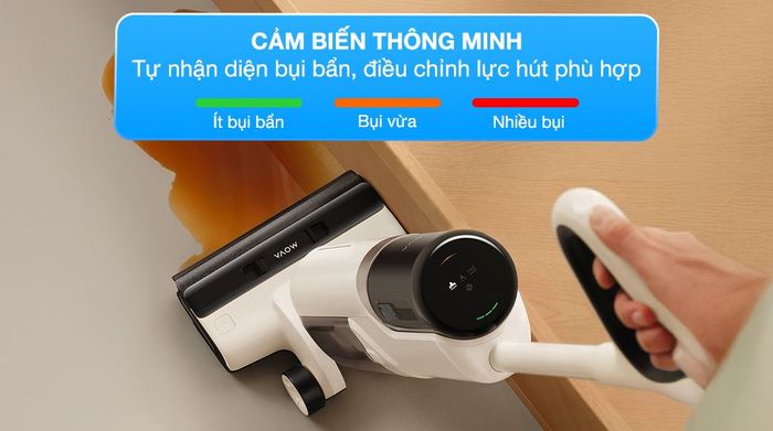Nhận diện vết bẩn và điều chỉnh lực hút - Máy hút bụi lau nhà Mova K30