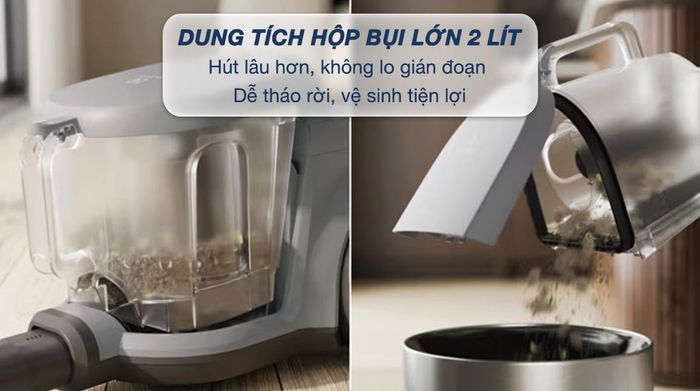 Máy hút bụi dạng hộp Electrolux Clean 500 EFC52614 - Dung tích hộp bụi lớn
