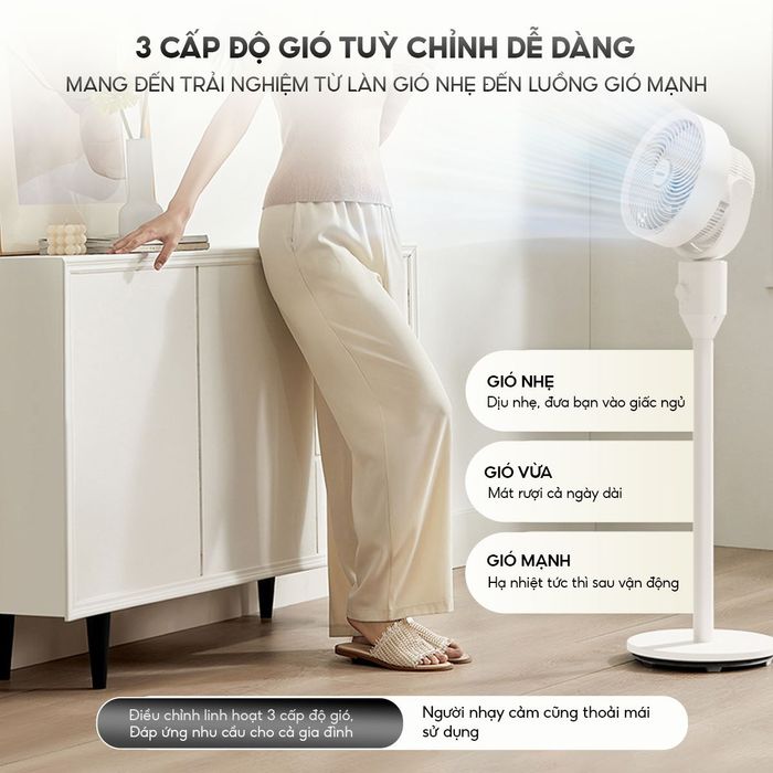 Quạt đứng AQUA 3 cánh AQF-ED1800T(W) 40W 3 mức gió cơ bản