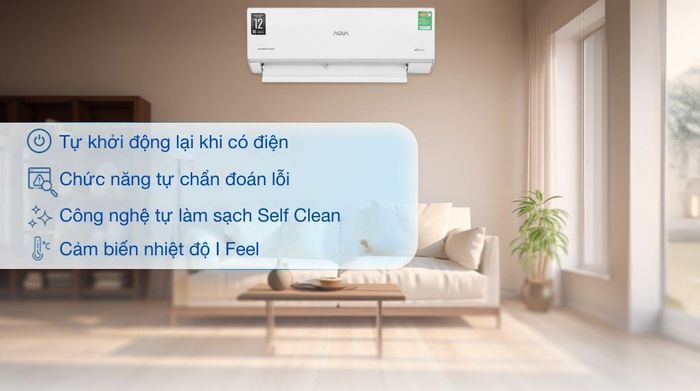 Máy lạnh AQUA Inverter 1 HP AQA-RUV10RB3 - Tiện ích