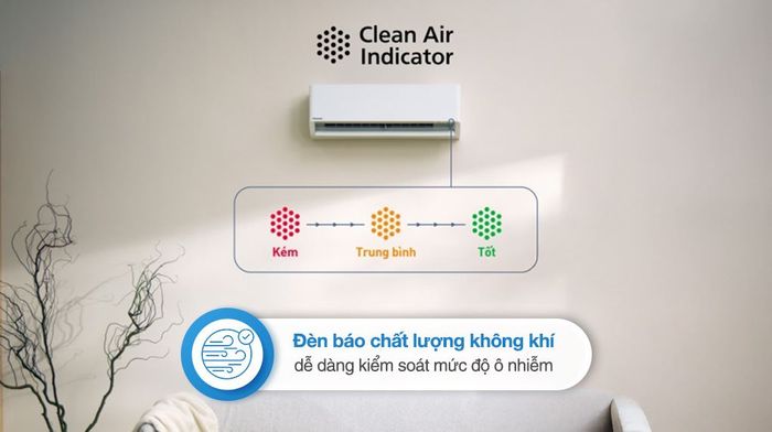 Máy lạnh 2 chiều Panasonic Inverter 1 HP CU/CS-XZ9BKH-8 - Đèn báo cảm biến bụi