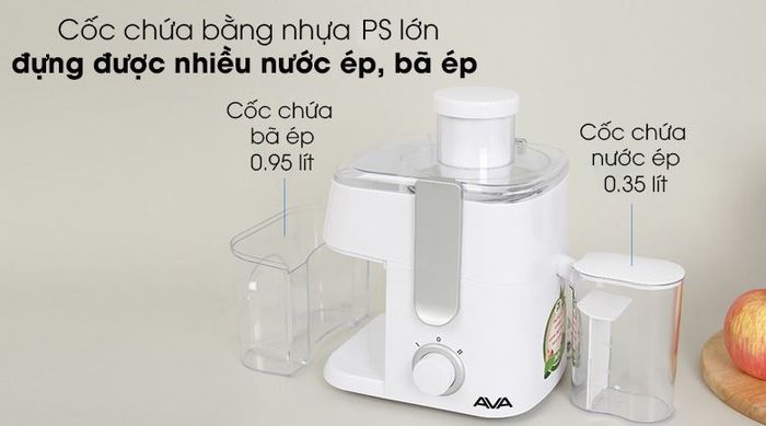 Máy ép trái cây AVA GS-331 - Cốc chứa máy ép trái cây AVA làm từ chất liệu nhựa PS