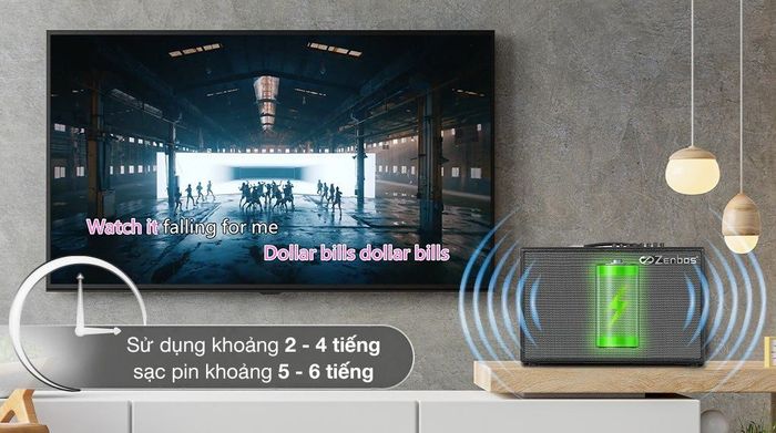 Loa karaoke xách tay Zenbos K-180 300W - Thời gian sử dụng