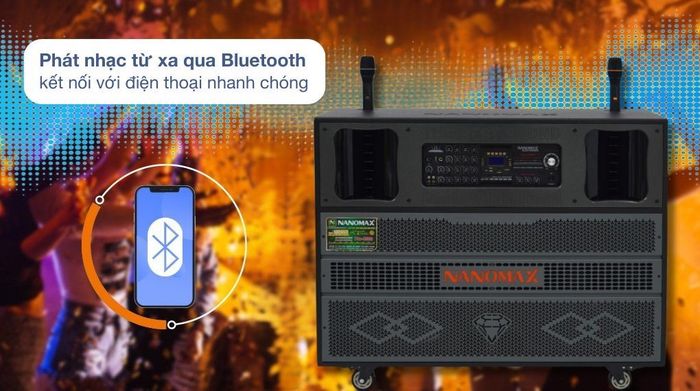 Loa kéo karaoke Nanomax Pro-9500 3600W - Kết nối