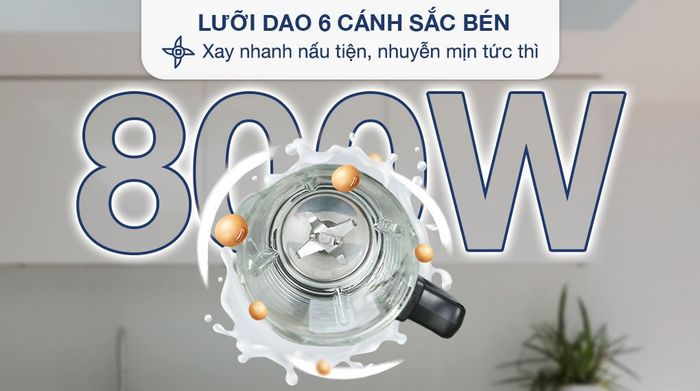 Công suất và lưỡi dao - Máy làm sữa hạt Mishio MK-307