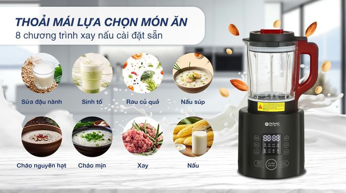Chương trình xay nấu - Máy làm sữa hạt đa năng Mishio MK-360