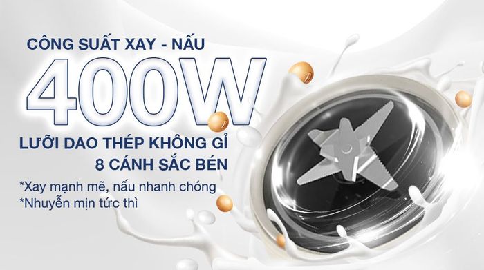 Công suất và lưỡi dao - Máy làm sữa hạt đa năng Sunhouse SHD5261