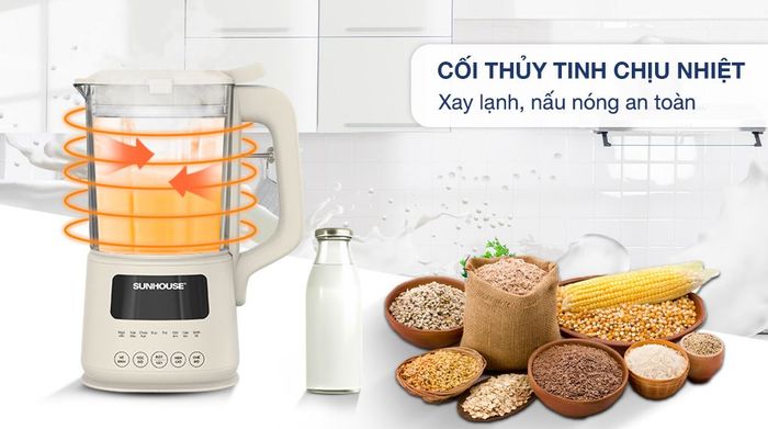 Cối thủy tinh - Máy làm sữa hạt đa năng Sunhouse SHD5261