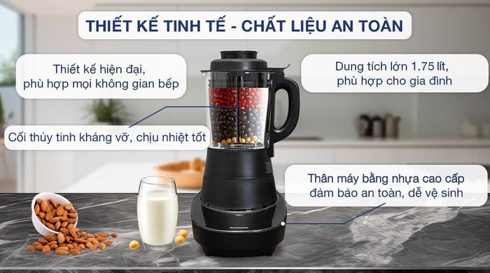 Chất liệu - Máy làm sữa hạt đa năng Panasonic MX-HG6401KRA