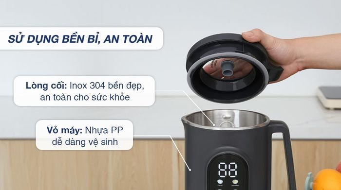 Chất liệu - Máy làm sữa hạt đa năng Comet CM9216