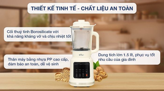 Thiết kế - Máy làm sữa hạt đa năng Bear BCB-E153W2
