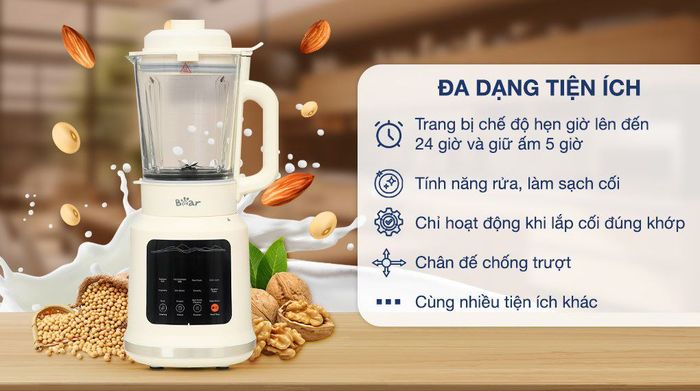 Tiện ích - Máy làm sữa hạt đa năng Bear BCB-E153W2