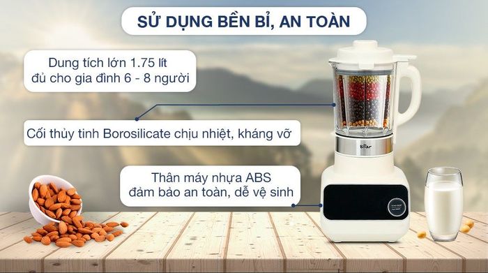 Chất liệu - Máy làm sữa hạt đa năng Bear BCB-D17231W