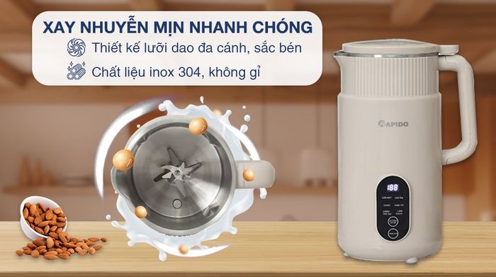 Máy làm sữa hạt đa năng Rapido RHB-500DW - Lưỡi dao