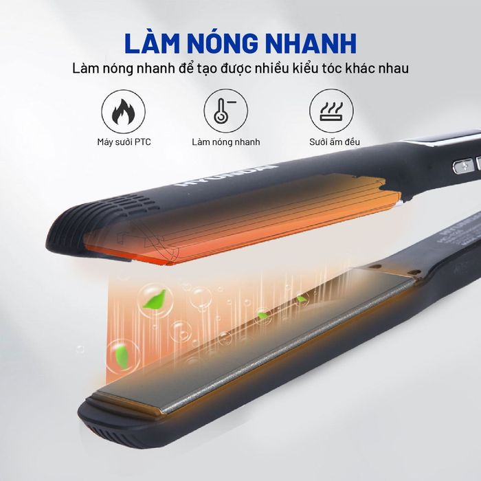 Máy duỗi tóc Hyundai HC-124-BK - Chế độ nhiệt và công nghệ làm nóng