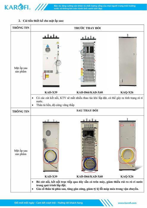 Máy lọc nước RO nóng nguội lạnh Karofi KAD-X60 10 lõi - Công văn cải tiến thiết kế
