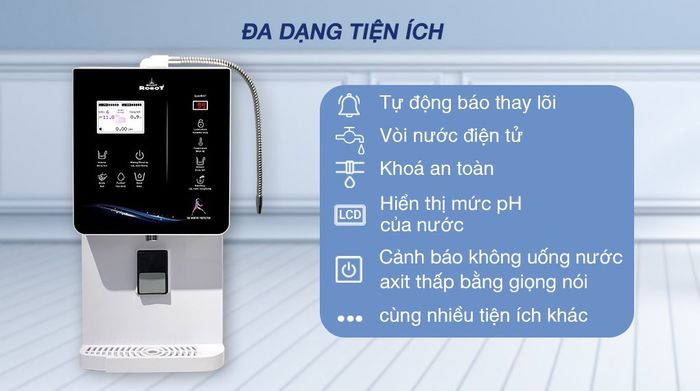 Máy lọc nước điện giải nóng nguội lạnh Robot IonQueen 912X - Đa dạng tiện ích