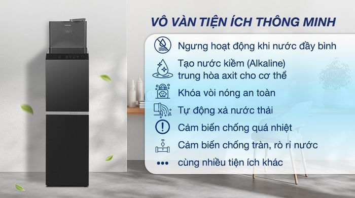 Máy lọc nước RO nóng nguội lạnh Toshiba TWP-W2399SVN(M) 10 lõi - Tiện ích