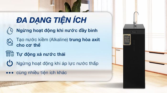 Máy lọc nước RO Hydrogen Kangaroo KG11A1 11 lõi - Tiện ích