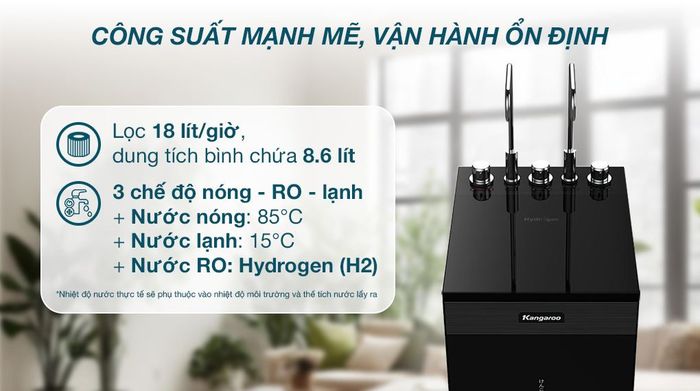 Máy lọc nước RO nóng nguội lạnh Hydrogen Kangaroo KG11A2 11 lõi - Công suất lọc