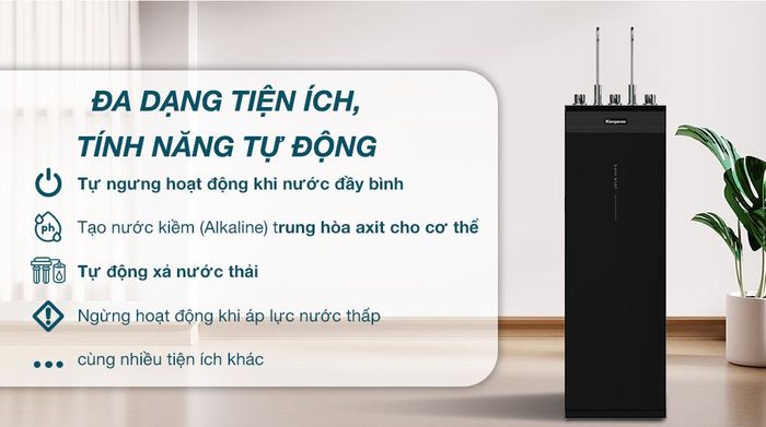 Máy lọc nước RO nóng nguội lạnh Hydrogen Kangaroo KG11A2 11 lõi - Tiện ích