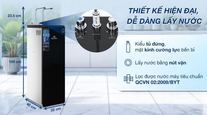 Máy lọc nước RO nóng nguội lạnh Hòa Phát HPN669 12 lõi - Thiết kế