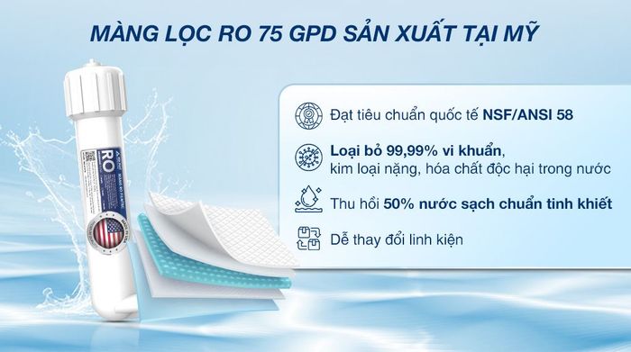 Máy lọc nước RO nóng nguội lạnh Hòa Phát HPN669 12 lõi - Lõi RO