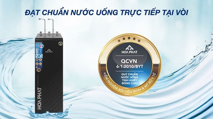 Máy lọc nước RO nóng nguội lạnh Hòa Phát HPN639 12 lõi - Chứng nhận