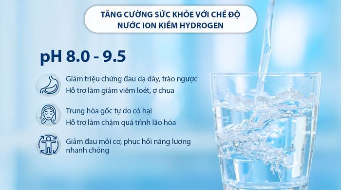 Máy lọc nước điện giải Hydrogen ion kiềm nóng nguội lạnh Mutosi MP-P89K 9 lõi 3 tấm điện cực - Nước Hydrogen