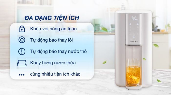 Máy lọc nước RO nóng nguội Philips ADD6901HWH01/74 1 lõi - Tiện ích