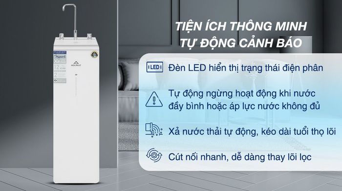 Máy lọc nước RO Hydrogen ion kiềm Hòa Phát HPA855 12 lõi - Tiện ích đa dạng