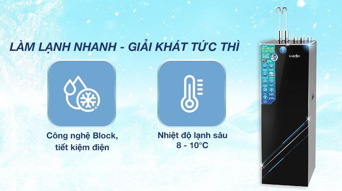 Máy lọc nước RO nóng nguội lạnh Karofi KAD-X59 12 lõi - Công nghệ Block