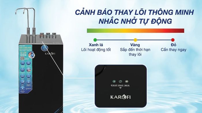 Máy lọc nước RO nóng nguội lạnh Karofi KAD-X59 12 lõi - Cảnh báo