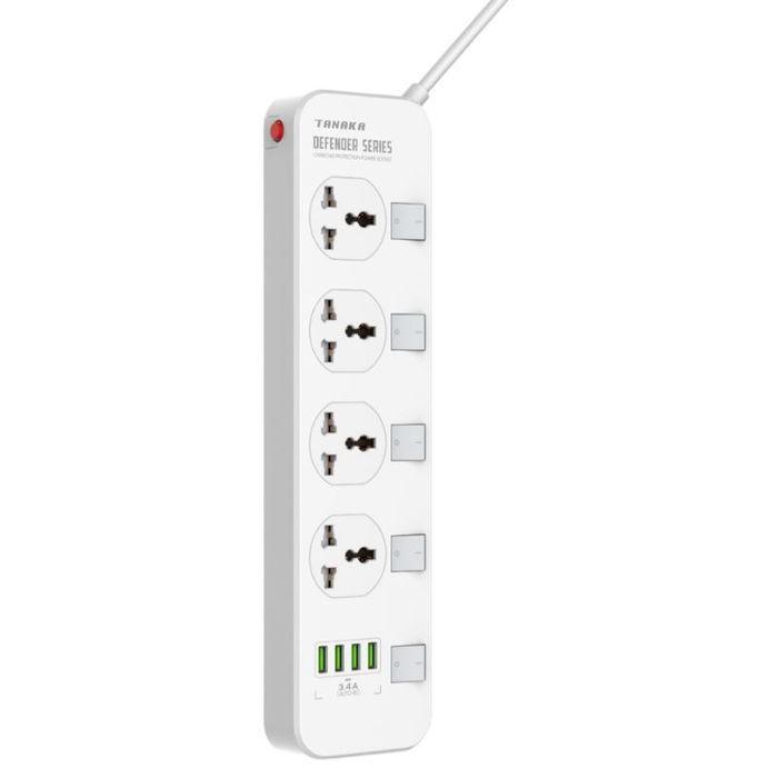 Ổ cắm điện Tanaka 4 lỗ 4 USB 2m TNK-OD4424 - thiết kế cấu tạo