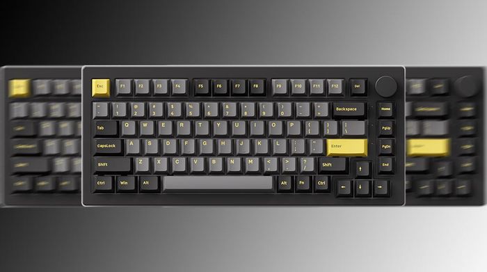 Cảm giác gõ phím mượt mà - Bàn Phím Cơ Bluetooth Akko 5075B Plus Black & Gold