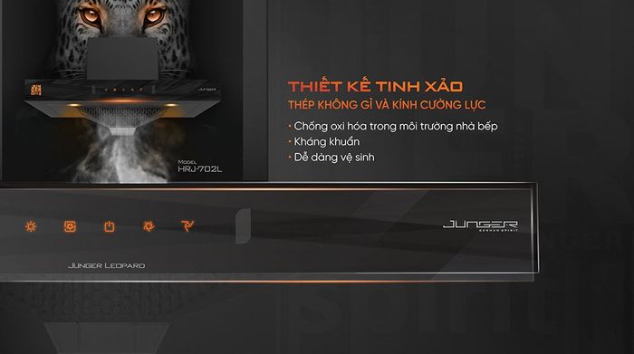 Chất liệu - Máy hút mùi áp tường Junger Leopard HRJ-702L