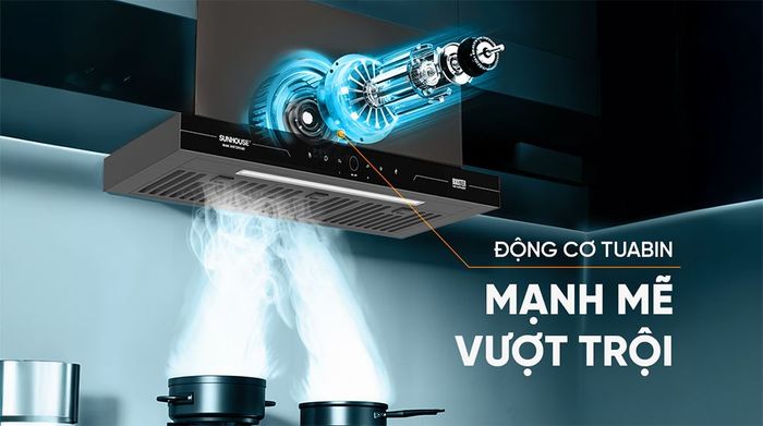Động cơ tuabin - Máy hút mùi âm tủ Sunhouse SHB72095-MD