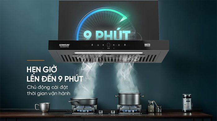 Hẹn giờ - Máy hút mùi âm tủ Sunhouse SHB72095-MD