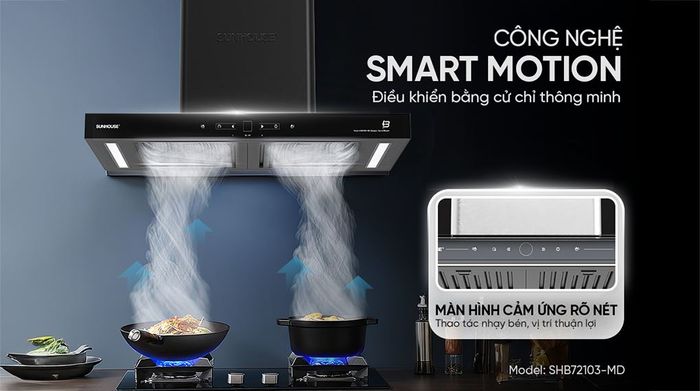 Cảm biến - Máy hút mùi áp tường Sunhouse SHB72103-MD