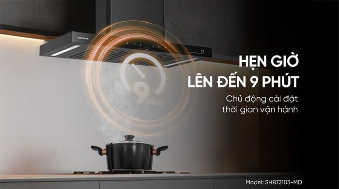 Hẹn giờ - Máy hút mùi áp tường Sunhouse SHB72103-MD