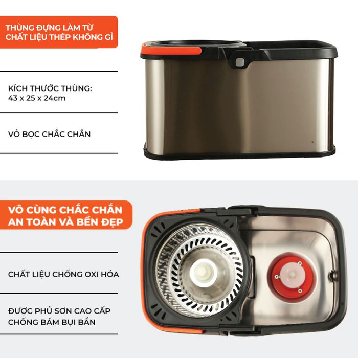 Bộ lau nhà Tanaka M031B - Thiết kế tiện dụng, kích thước vừa phải