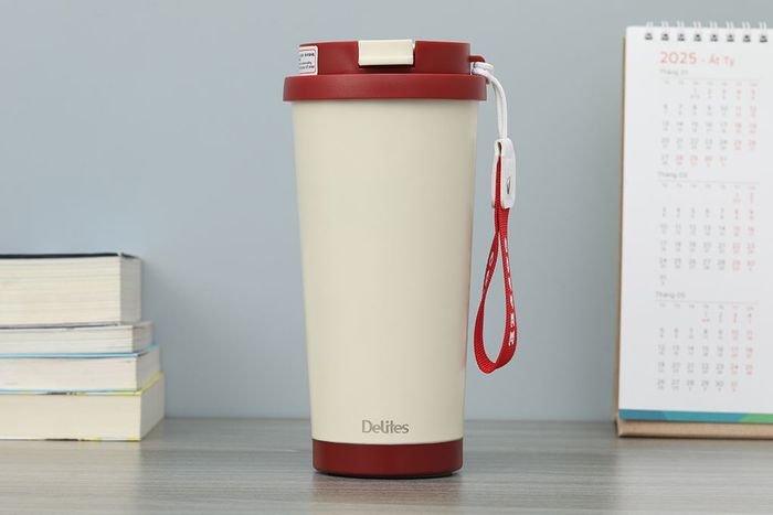 Ly giữ nhiệt Inox 500 ml Delites Q105 Trắng Đỏ