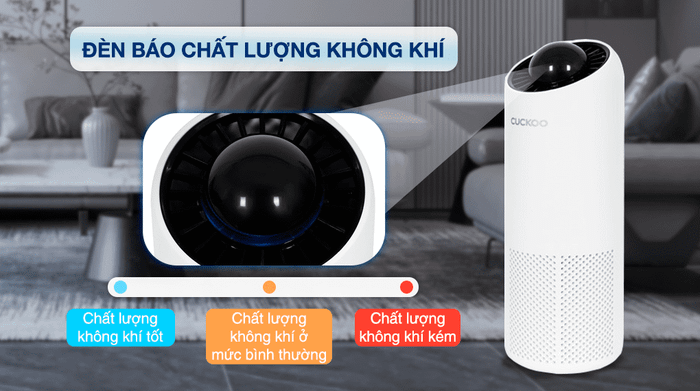 Máy lọc không khí Cuckoo CAC-AG0110FW/WHCKV 5W - Đèn báo