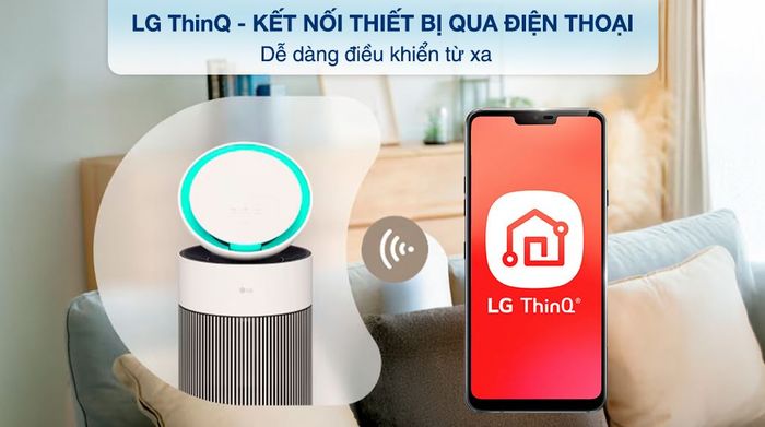 Điều khiển bằng điện thoại - Máy lọc không khí LG PuriCare Aero Booster AS55GGSY0 55W