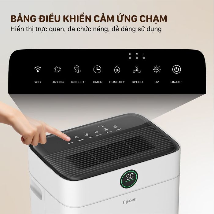 Máy hút ẩm Fujihome DH18W-HEPA - Bảng điều khiển