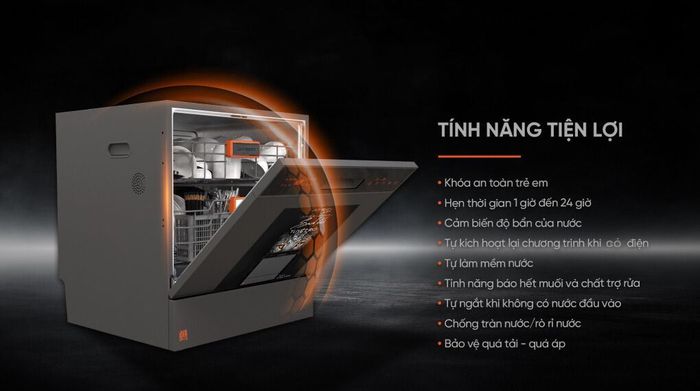Máy rửa chén độc lập Junger Leopard DWJ-103 - Tiện ích