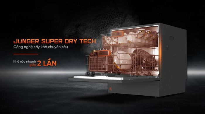 Máy rửa chén độc lập Junger Leopard DWJ-103 - Sấy khô gấp 2 lần