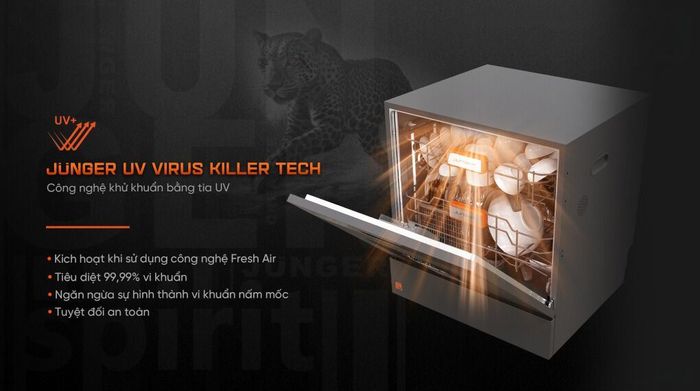 Máy rửa chén độc lập Junger Leopard DWJ-103 - Khử trùng