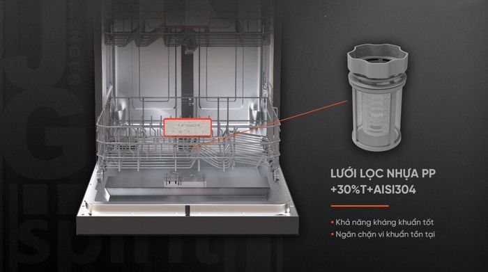 Máy rửa chén độc lập Junger Leopard DWJ-143 - Lưới lọc