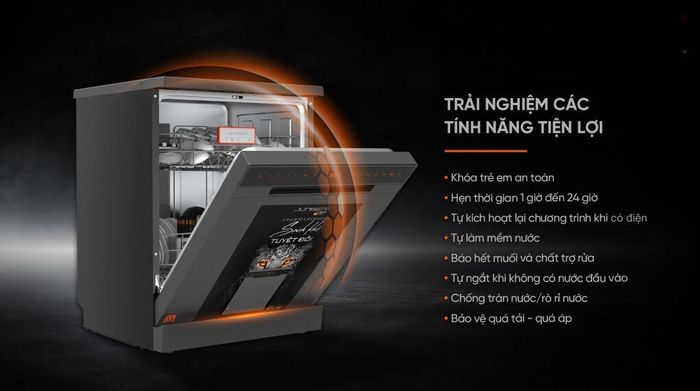 Máy rửa chén độc lập Junger Leopard DWJ-143 - Tiện ích